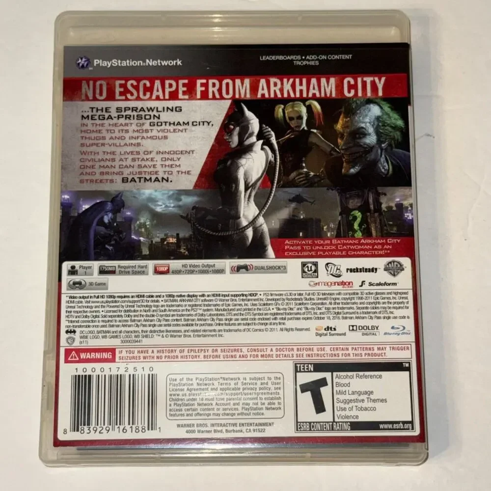 PS3 Batman Arkham City (Sony PlayStation 3, 2011) Manual / Inserts Included